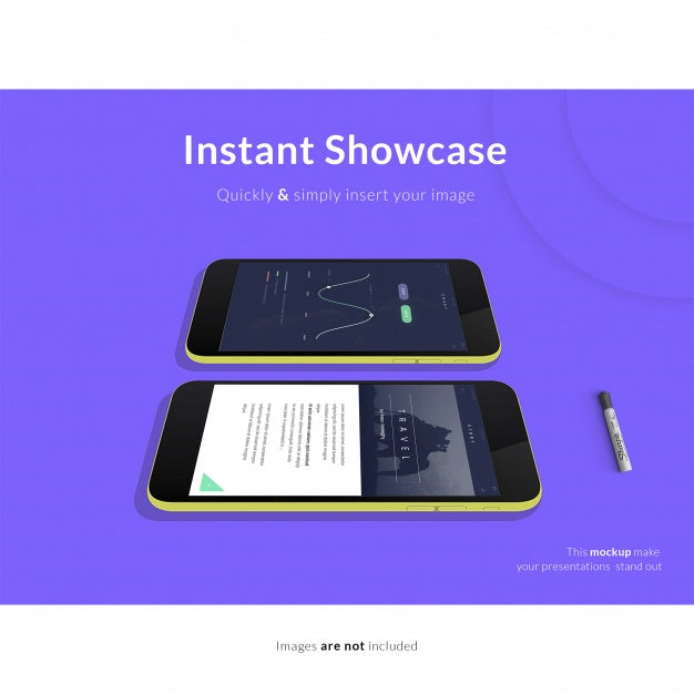 Tablets On Purple Background Mock Up Psd