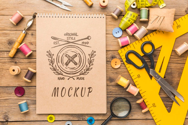 Tailoring Elements Assortment With Mock-Up Psd