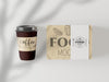 Take Away Coffee Cup And Food Package Mockup Psd