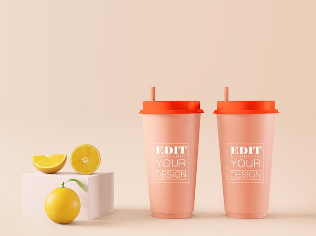 Take Away Coffee Cups Mockup Psd