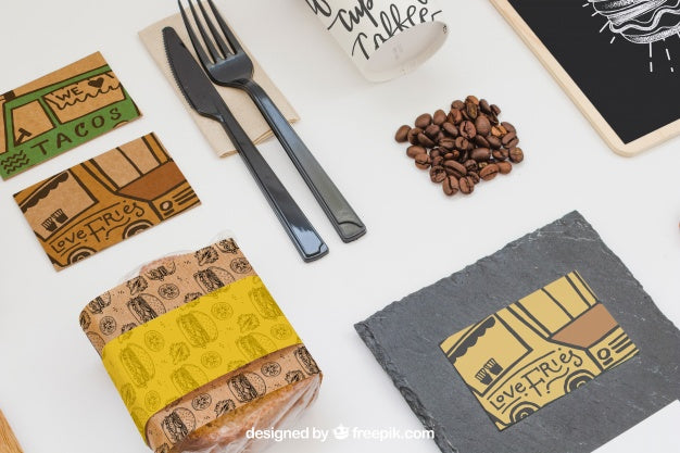 Take Away Food Composition Psd