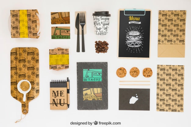 Take Away Food Composition Psd