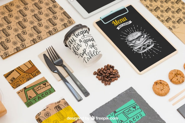 Take Away Food Composition Psd