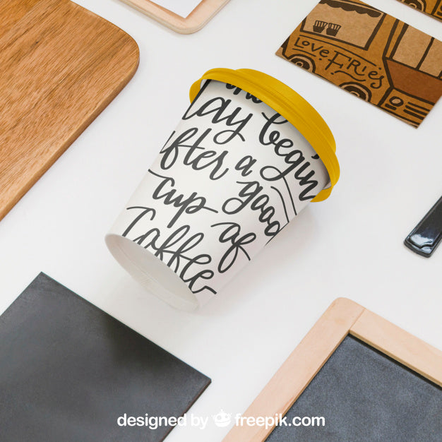 Take Away Food Concept With Coffee Psd