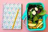 Take Away Food Concept With Salad And Notebook Psd