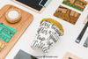 Take Away Food Mockup With Various Objects Psd