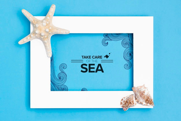 Take Care Of The Ocean With Frame Psd