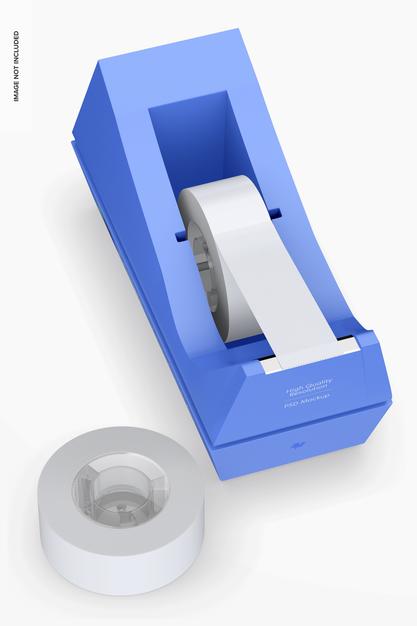 Tape Dispenser Mockup, Top View Psd