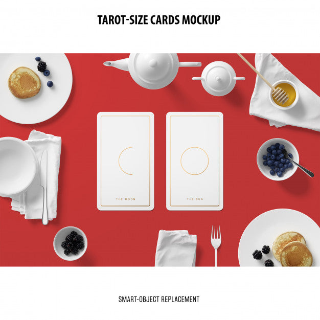 Tarot Card With Foil Stamping Mockup Psd