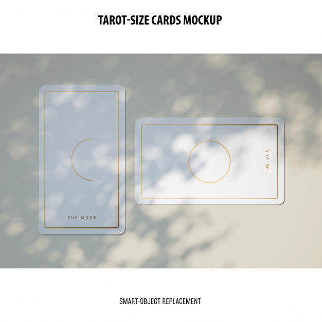 Tarot Card With Foil Stamping Mockup Psd