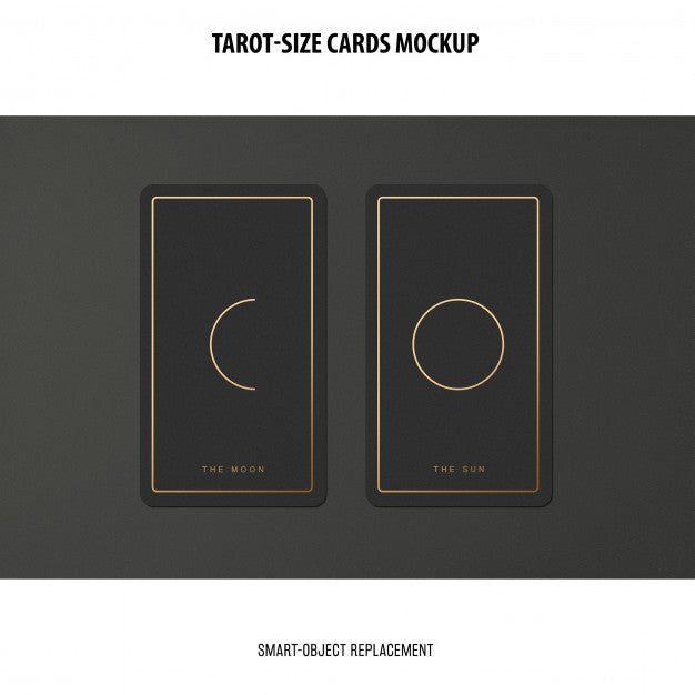 Tarot Card With Foil Stamping Mockup Psd