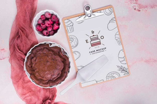 Tasty Cake With Frozen Raspberries Psd