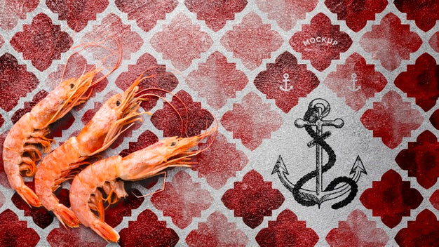 Tasty Sea Food Composition With Mock-Up Psd
