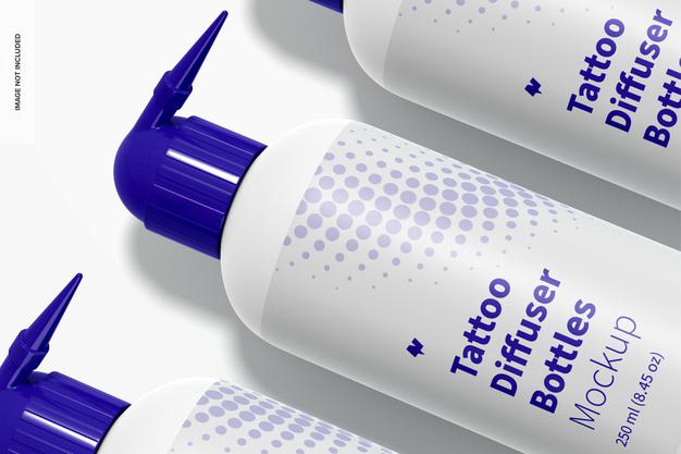 Tattoo Diffuser Bottles Set Mockup Psd