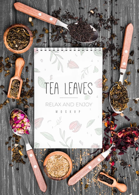 Tea Concept On Wooden Table Mock-Up Psd