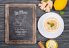 Tea Concept On Wooden Table Mock-Up Psd