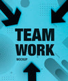Teamwork Concept With Black Arrows And Memphis Design Psd