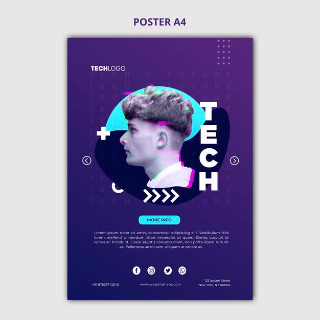 Tech & Future Poster Concept Template Psd