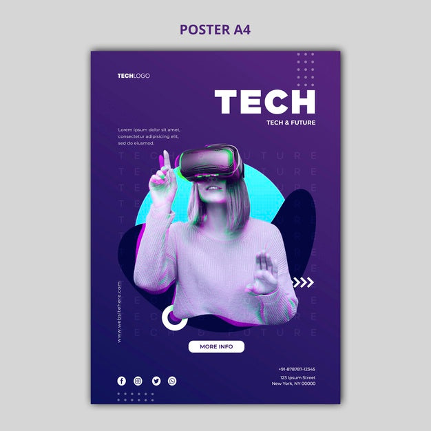 Tech & Future Poster Concept Template Psd