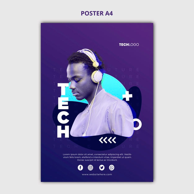 Tech & Future Poster Concept Template Psd