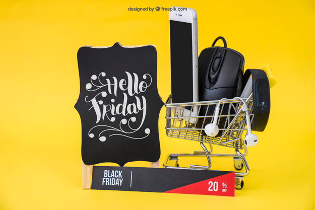 Technological Black Friday Mockup Psd