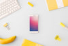 Technology And Workspace Mockup With Smartphone Psd
