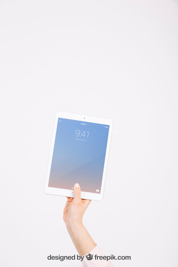 Technology Mockup With Hand Showing Tablet Psd