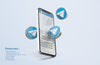 Telegram On Silver Mobile Phone Mockup Psd