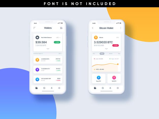 Template Wallet Cryptocurrency Mobile App Psd