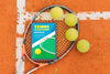 Tennis Field With Phone Screen Mock-Up And Balls Psd