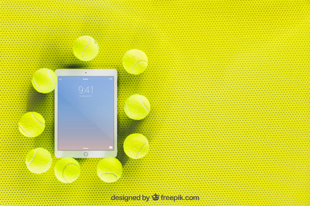 Tennis Mockup With Tablet Psd