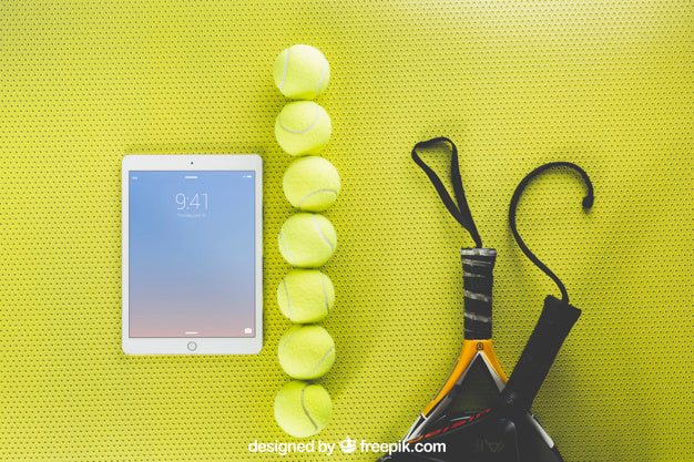 Tennis Mockup With Tablet Psd