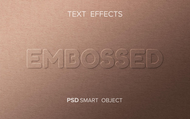 Text Effect Embossed Mockup Psd