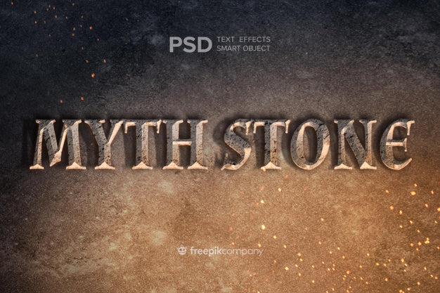 Text Effect Stone Mockup Psd