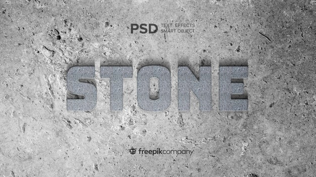 Text Effect Stone Mockup Psd