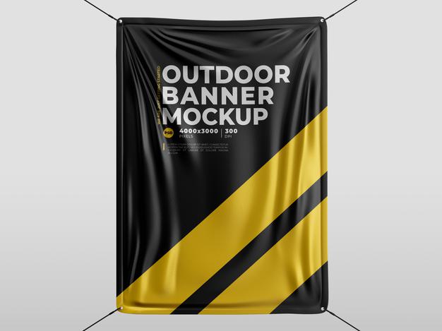 Textile Material Banner Mockup Psd