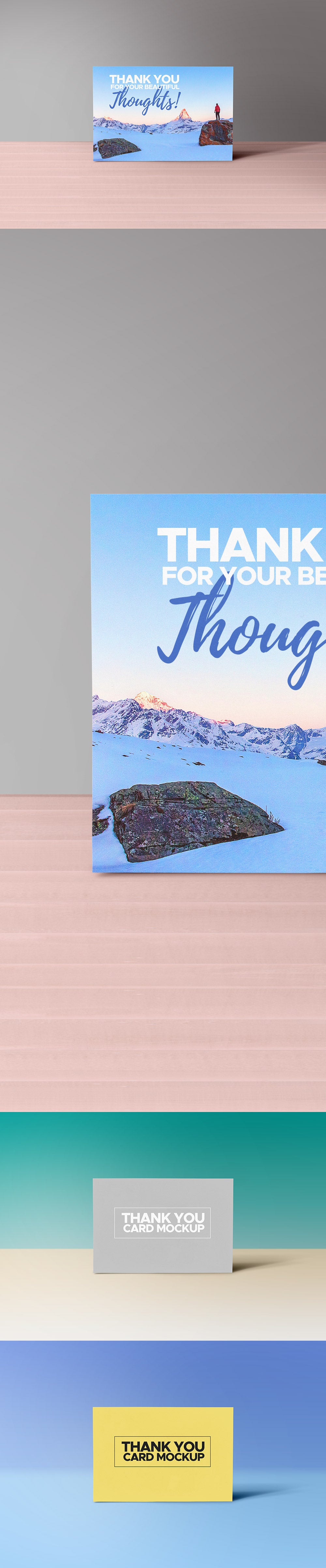 Thank You Notes Card Mockup PSD