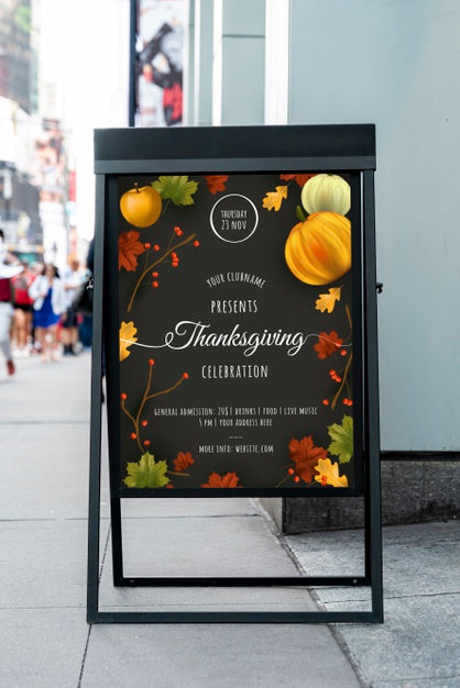 Thanksgiving Celebration With Mock-Up Psd