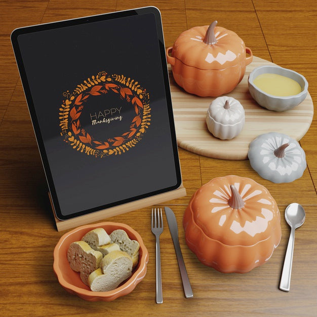 Thanksgiving Day Restaurant Arrangeemnt Psd