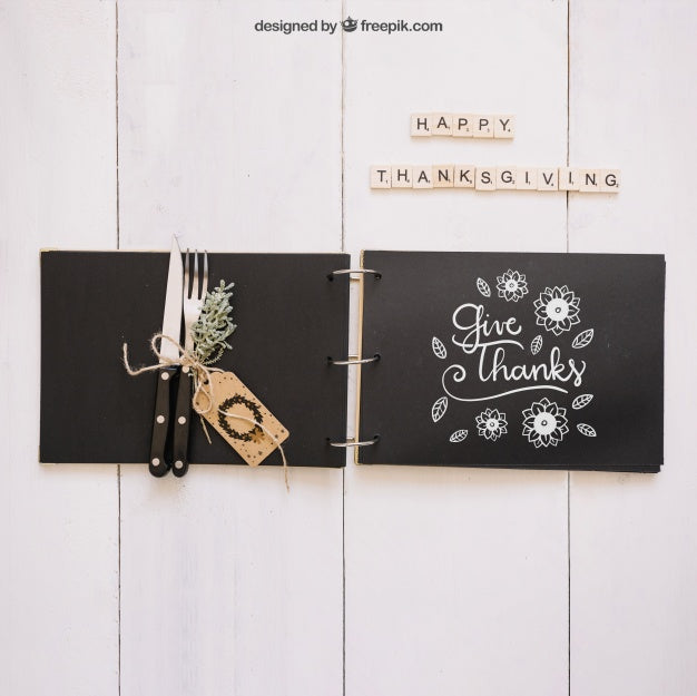 Thanksgiving Decoration With Cutlery Psd