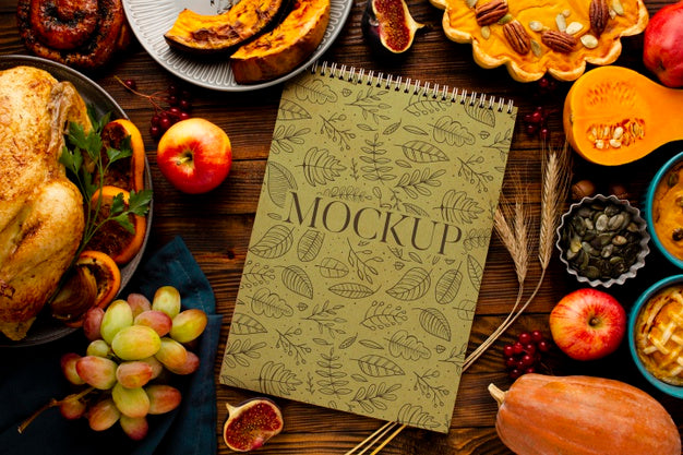 Thanksgiving Food Arrangement Flat Lay Psd