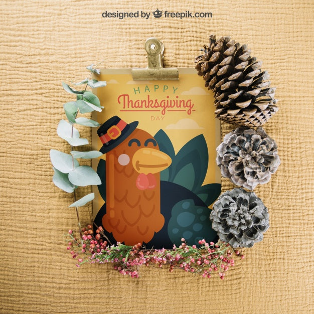 Thanksgiving Mockup With Clipboard Psd
