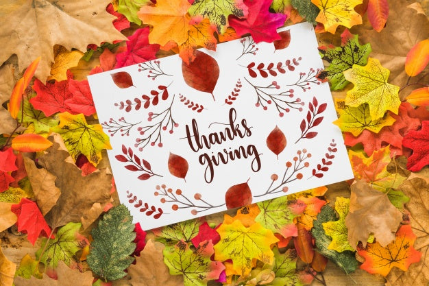 Thanksgiving Mockup With Cover Or Paper Psd