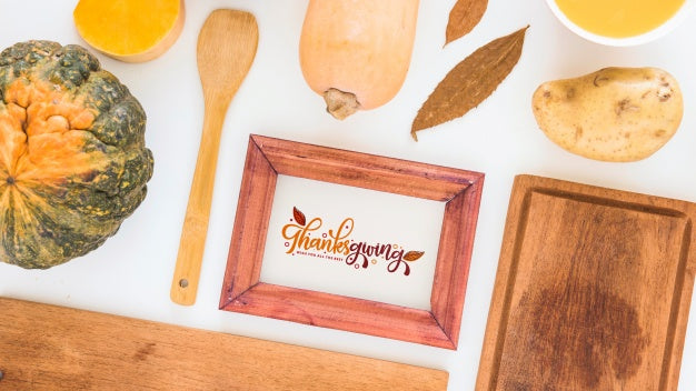 Thanksgiving Mockup With Frame Psd