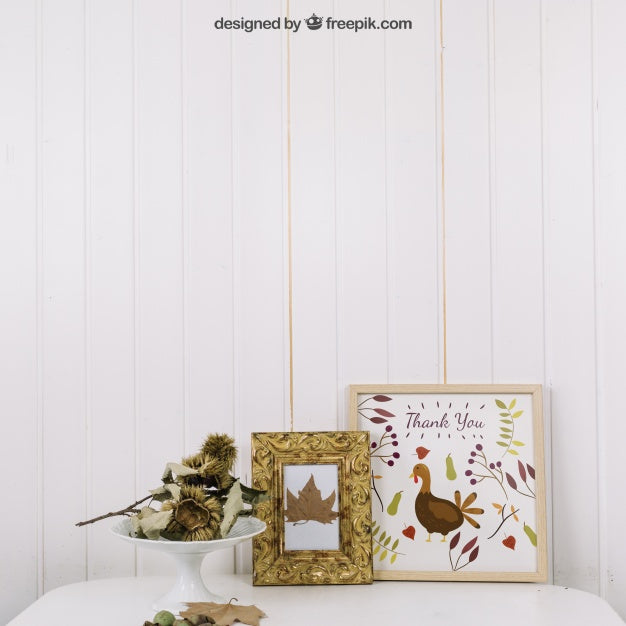 Thanksgiving Mockup With Frames Psd