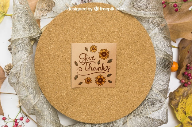 Thanksgiving Mockup With Greeting Card Psd