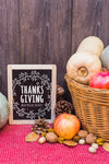 Thanksgiving Mockup With Slate Psd