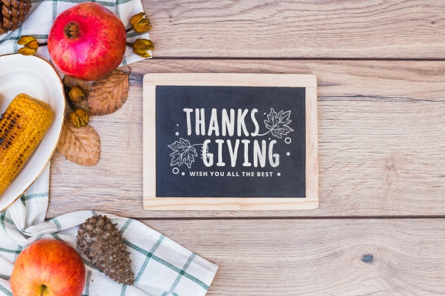 Thanksgiving Mockup With Slate Psd