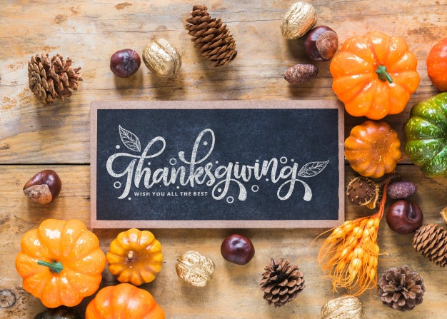 Thanksgiving Mockup With Slate Psd