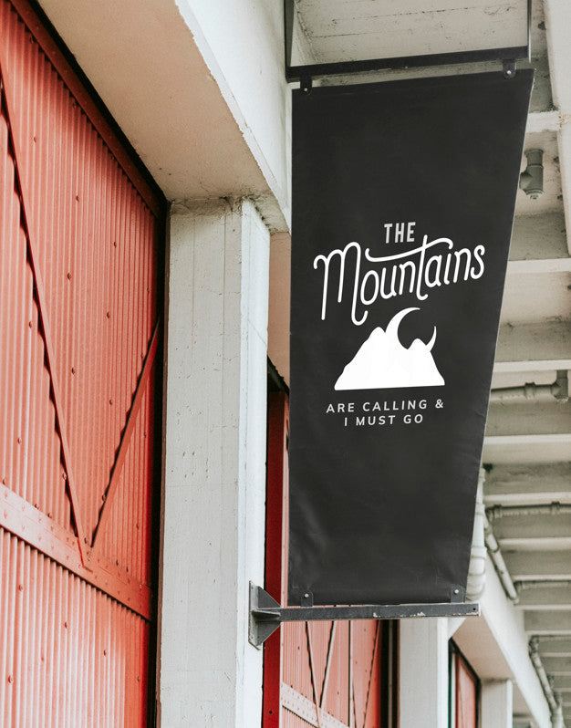 The Mountains Are Calling And I Must Go Poster Mockup Psd